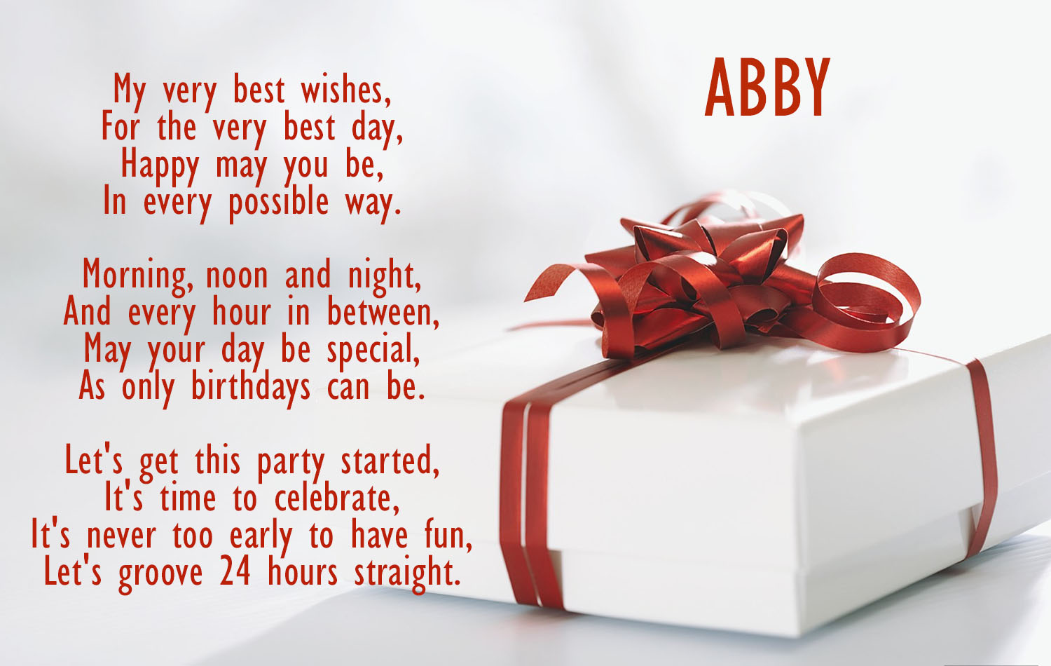 images with names Birthday poems for ABBY!