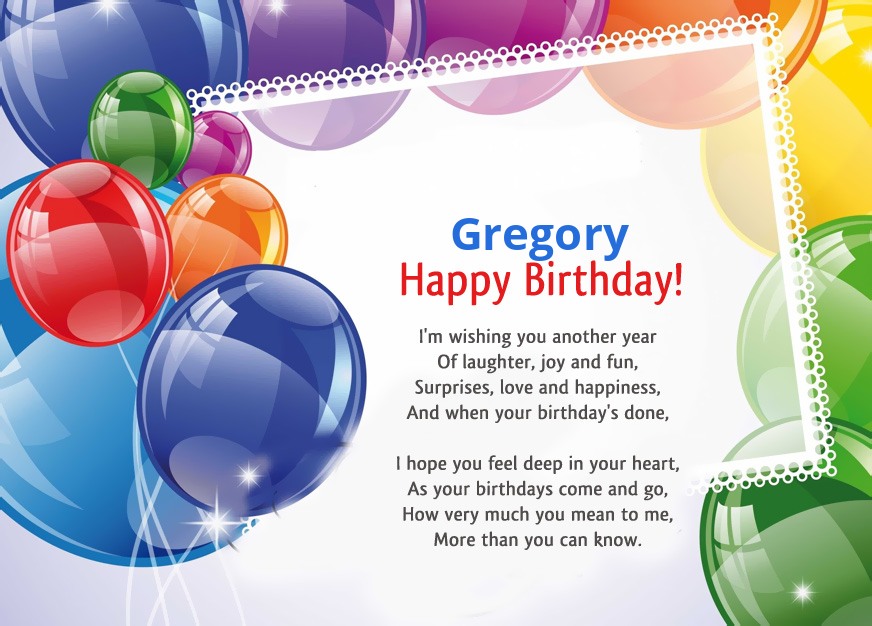 images with names Gregory, I'm wishing you another year!