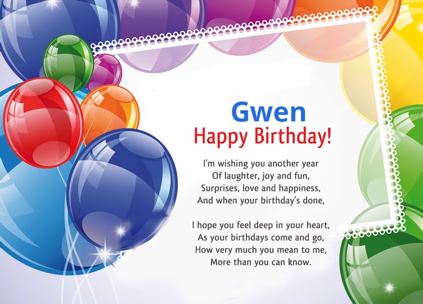 images with names Gwen, I'm wishing you another year!