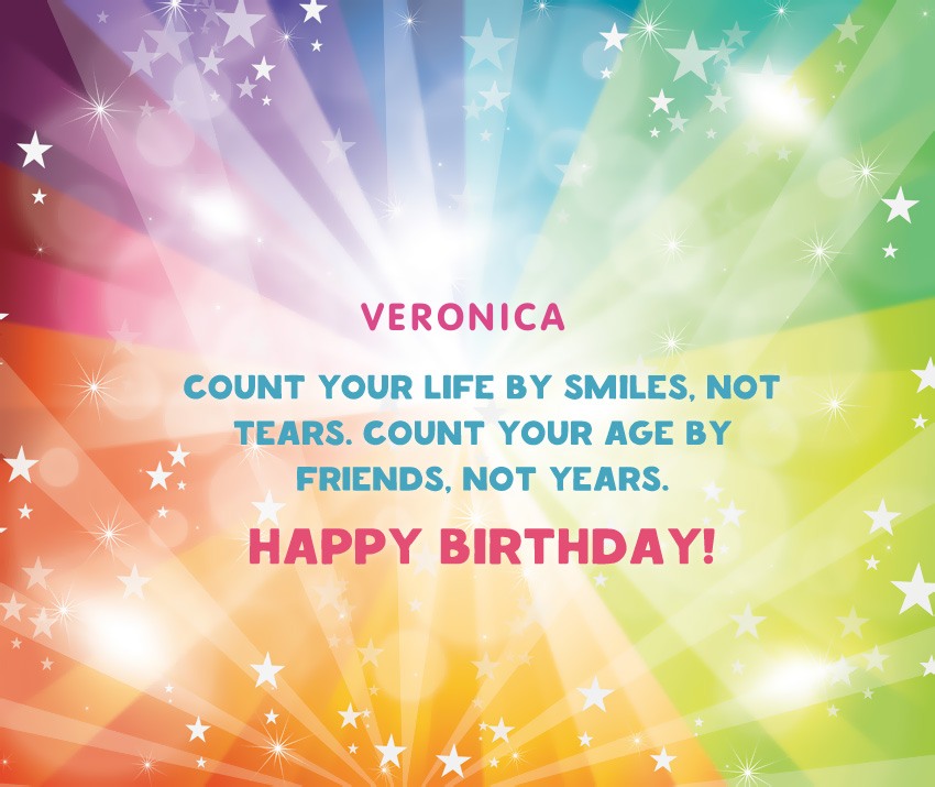 images with names Veronica, count your life by smiles, not tears.