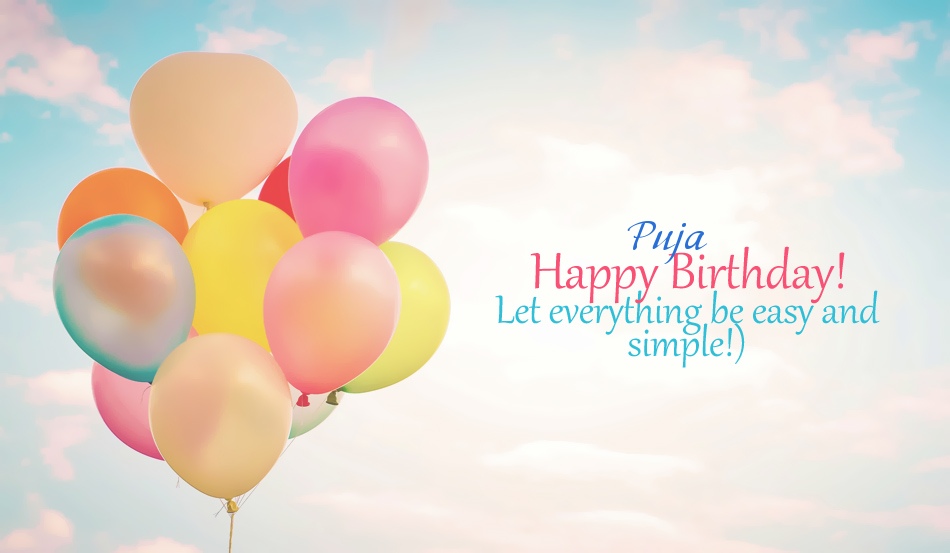images with names Happy Birthday Puja images