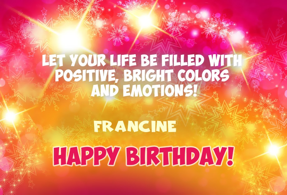 images with names Happy Birthday Francine images
