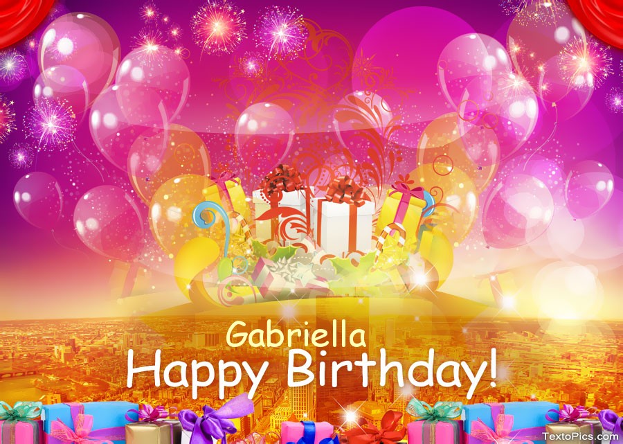 images with names Congratulations on the birthday of Gabriella