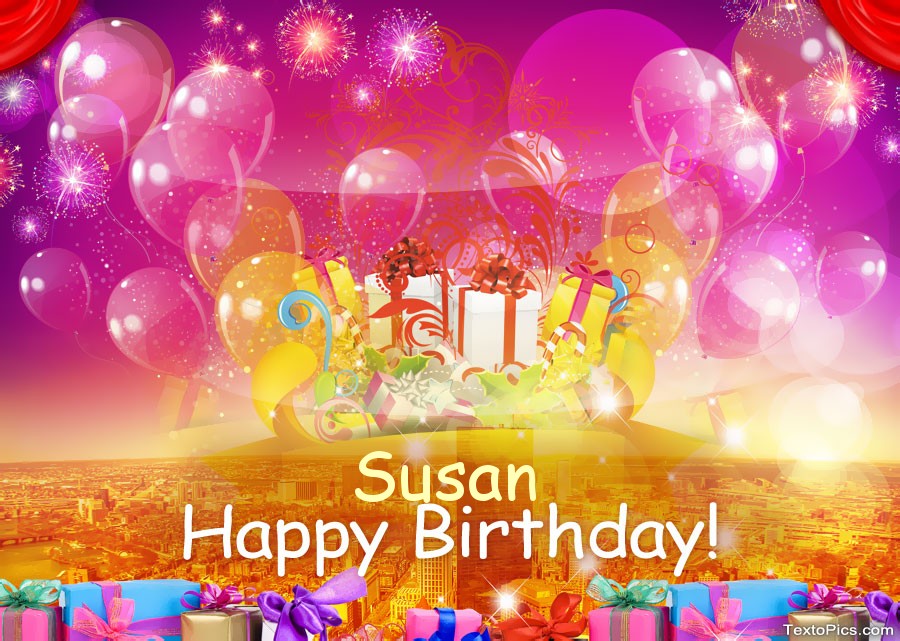 images with names Congratulations on the birthday of Susan