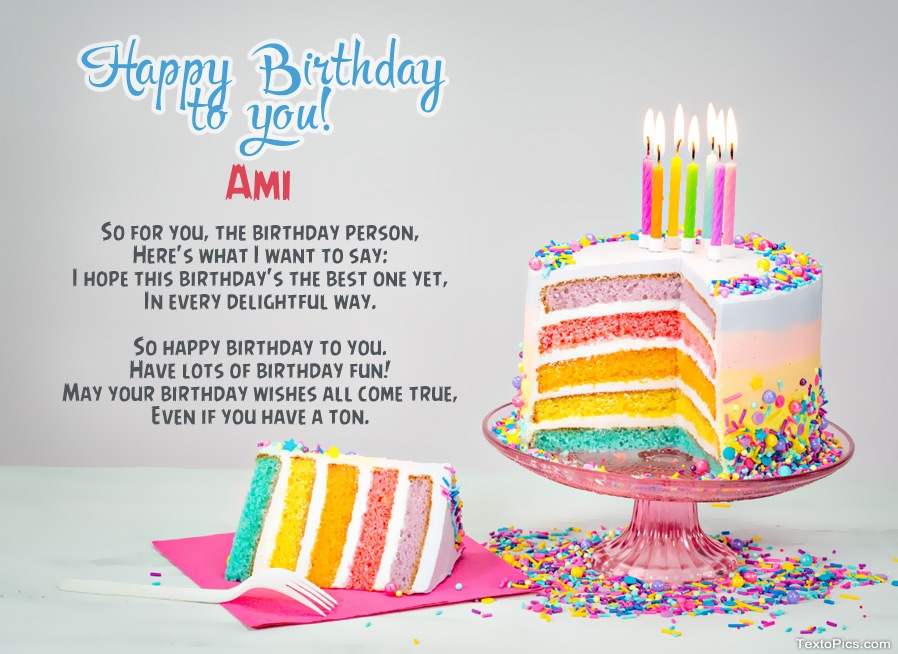 images with names Wishes Ami for Happy Birthday