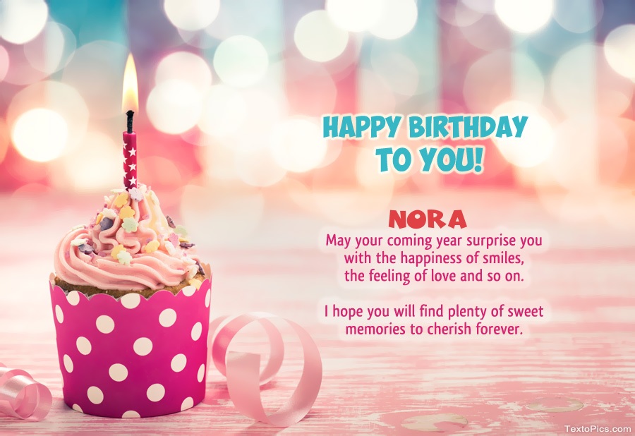 images with names Wishes Nora for Happy Birthday