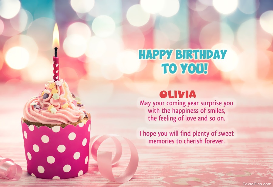 images with names Wishes Olivia for Happy Birthday