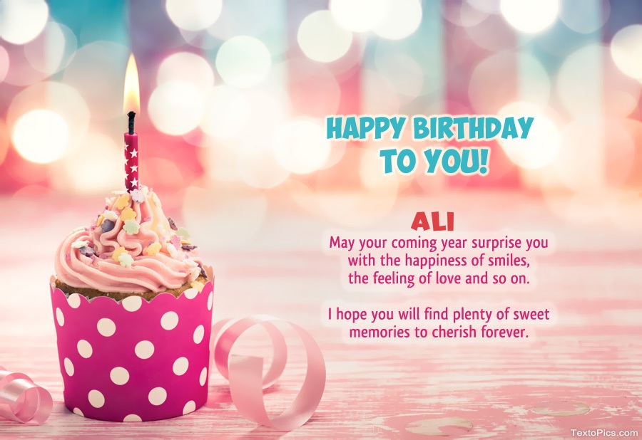 images with names Wishes Ali for Happy Birthday