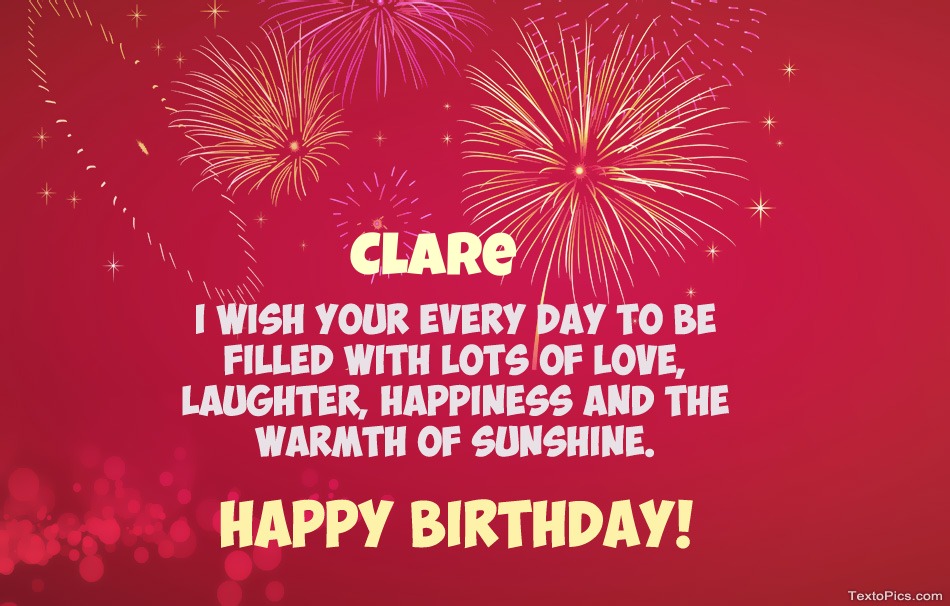 images with names Cool congratulations for Happy Birthday of Clare