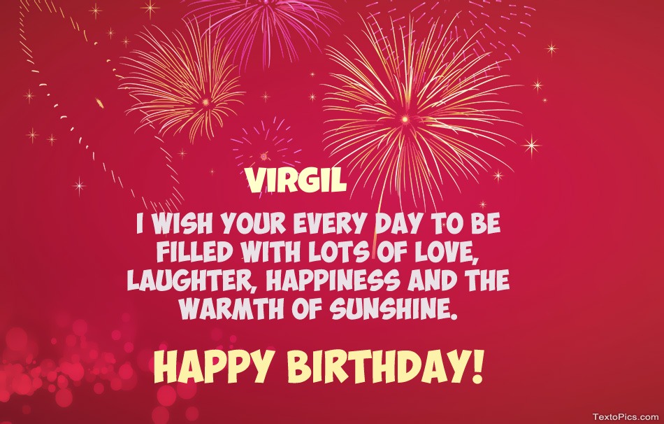 images with names Cool congratulations for Happy Birthday of Virgil