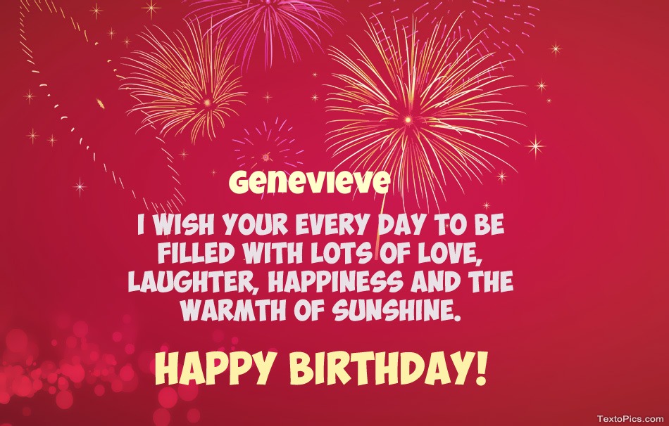 images with names Cool congratulations for Happy Birthday of Genevieve