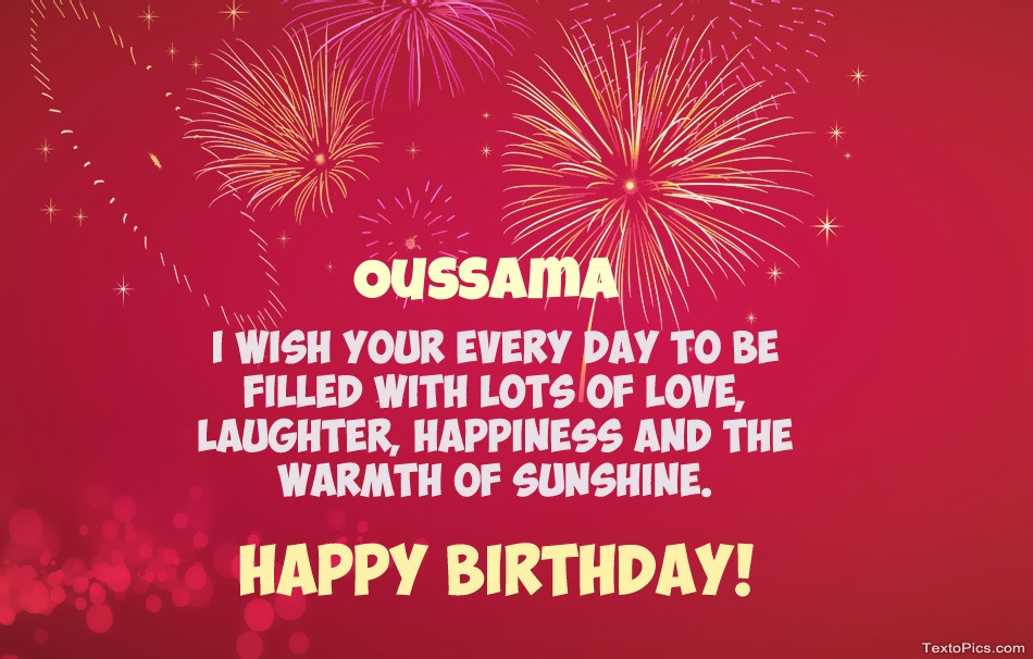 images with names Cool congratulations for Happy Birthday of Oussama