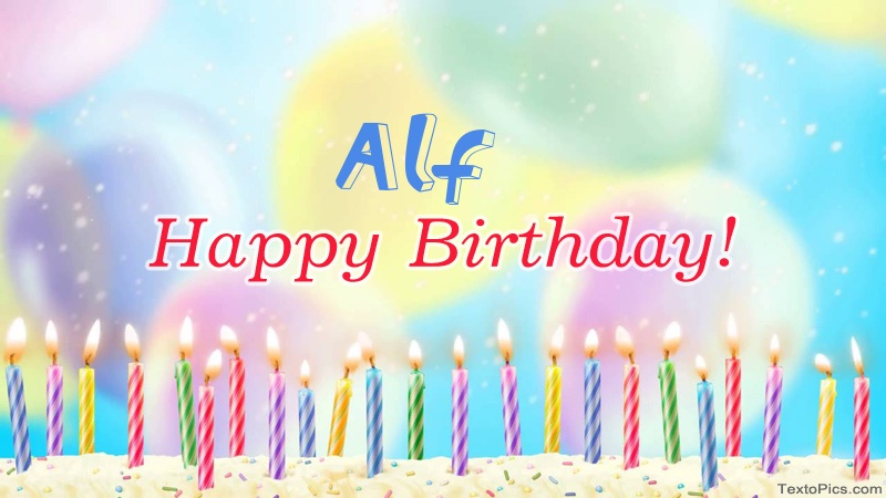 images with names Cool congratulations for Happy Birthday of Alf