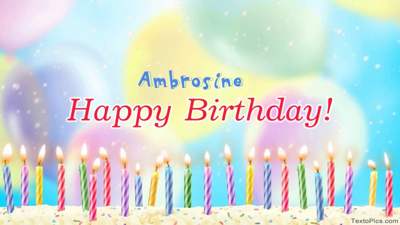 images with names Cool congratulations for Happy Birthday of Ambrosine