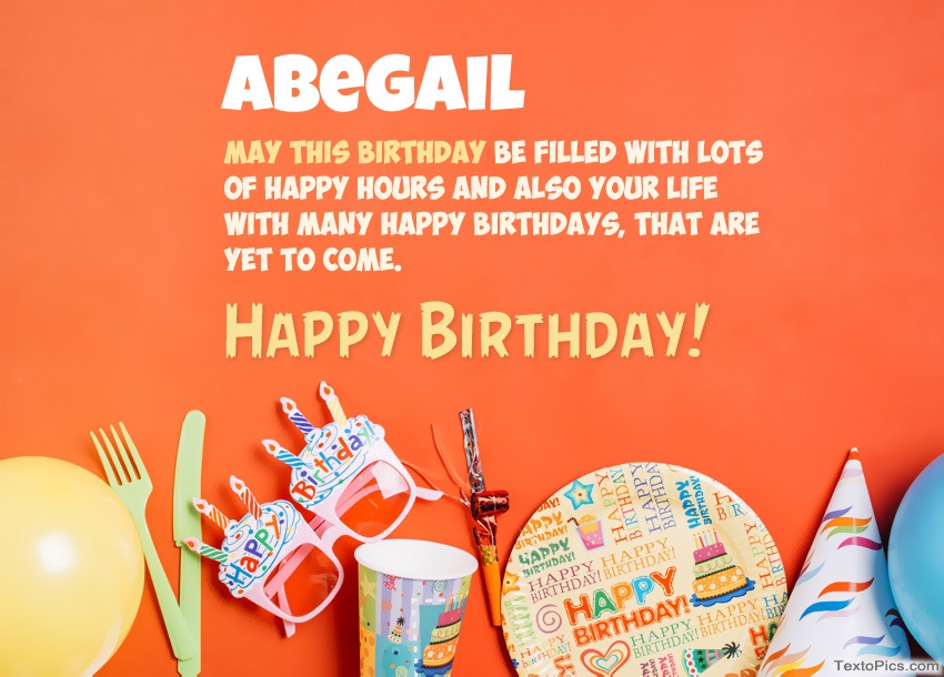 images with names Congratulations for Happy Birthday of Abegail