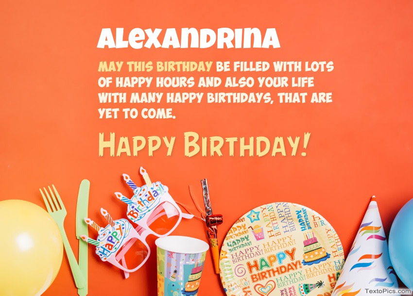 images with names Congratulations for Happy Birthday of Alexandrina