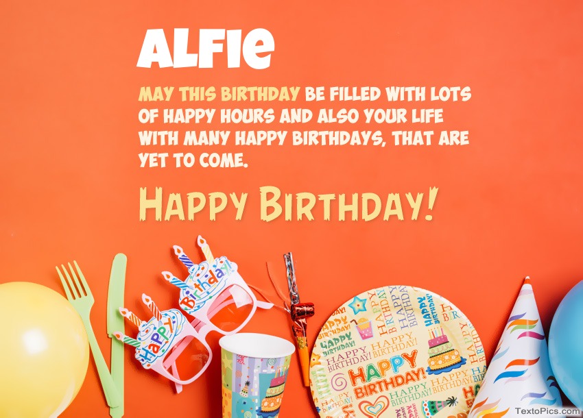 images with names Congratulations for Happy Birthday of Alfie