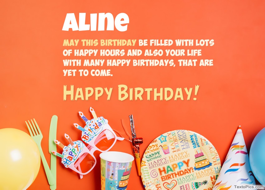 images with names Congratulations for Happy Birthday of Aline