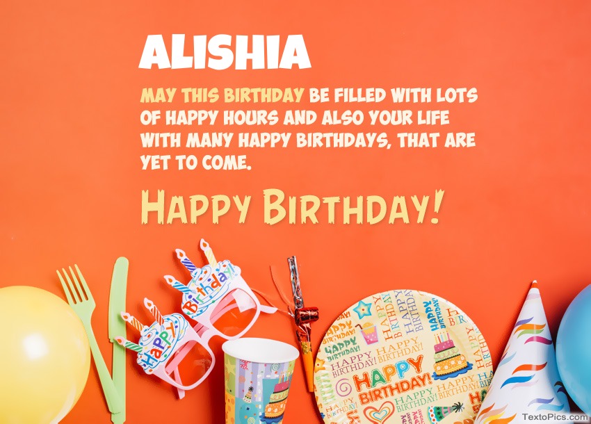 images with names Congratulations for Happy Birthday of Alishia