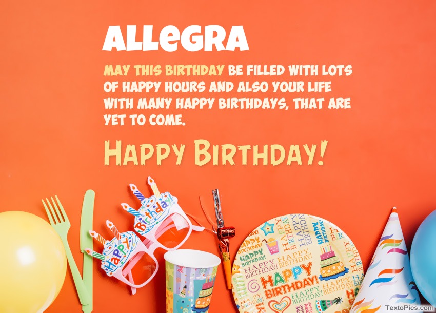 images with names Congratulations for Happy Birthday of Allegra