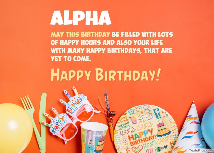 images with names Congratulations for Happy Birthday of Alpha