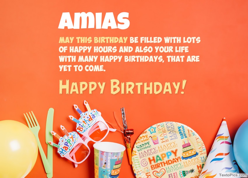 images with names Congratulations for Happy Birthday of Amias