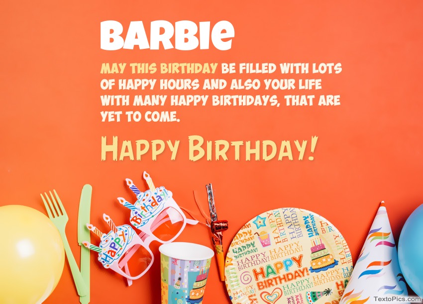 images with names Congratulations for Happy Birthday of Barbie