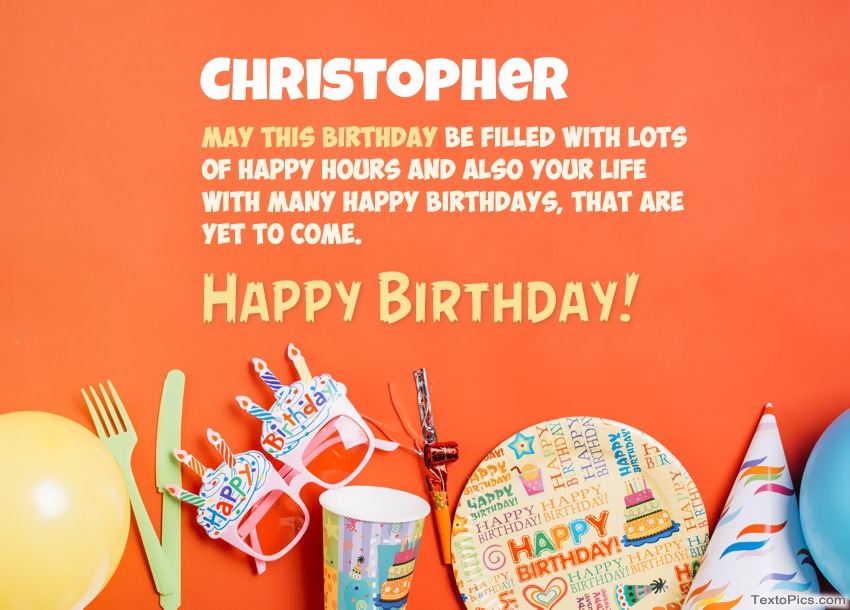 images with names Congratulations for Happy Birthday of Christopher