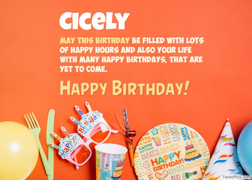 images with names Congratulations for Happy Birthday of Cicely
