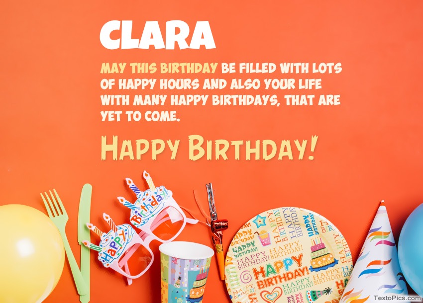 images with names Congratulations for Happy Birthday of Clara