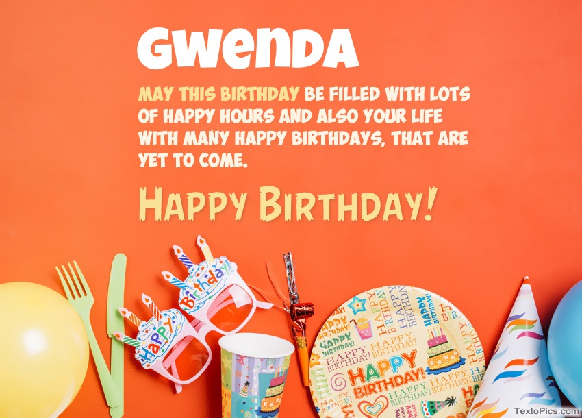 images with names Congratulations for Happy Birthday of Gwenda