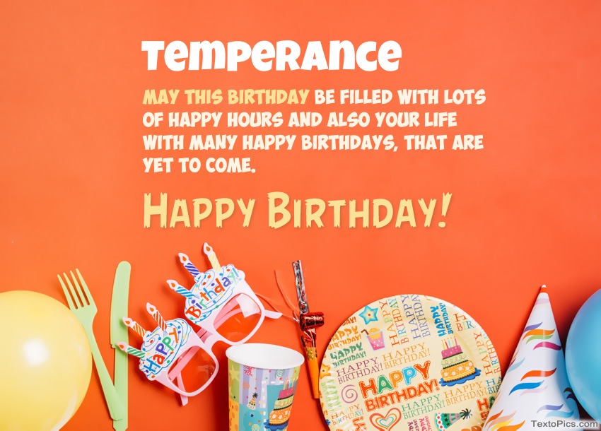 images with names Congratulations for Happy Birthday of Temperance