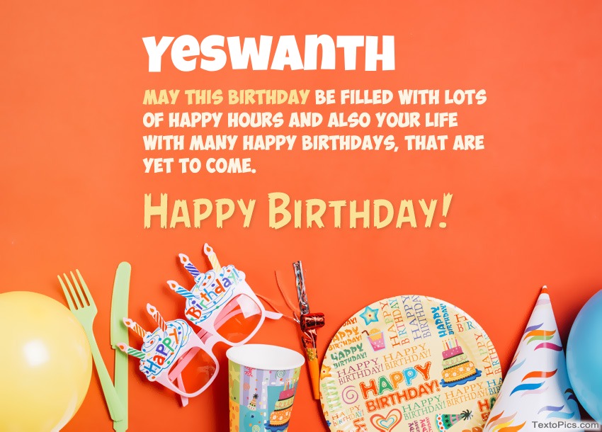 images with names Congratulations for Happy Birthday of Yeswanth