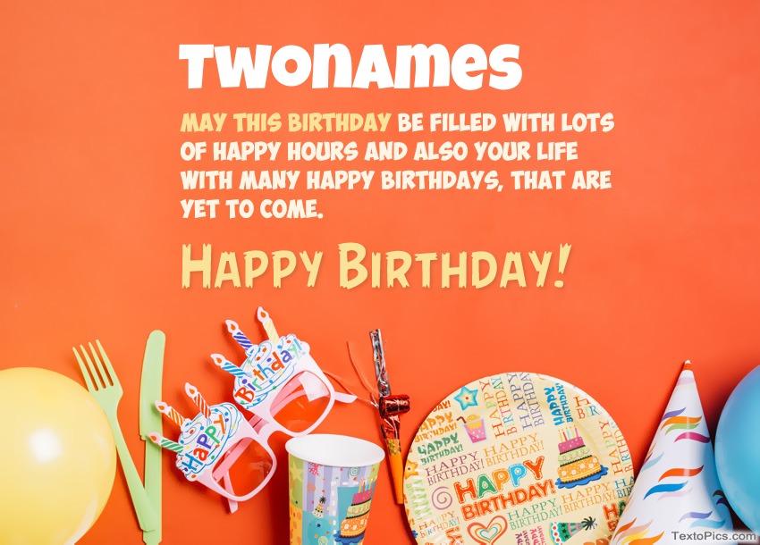 images with names Congratulations for Happy Birthday of Twonames