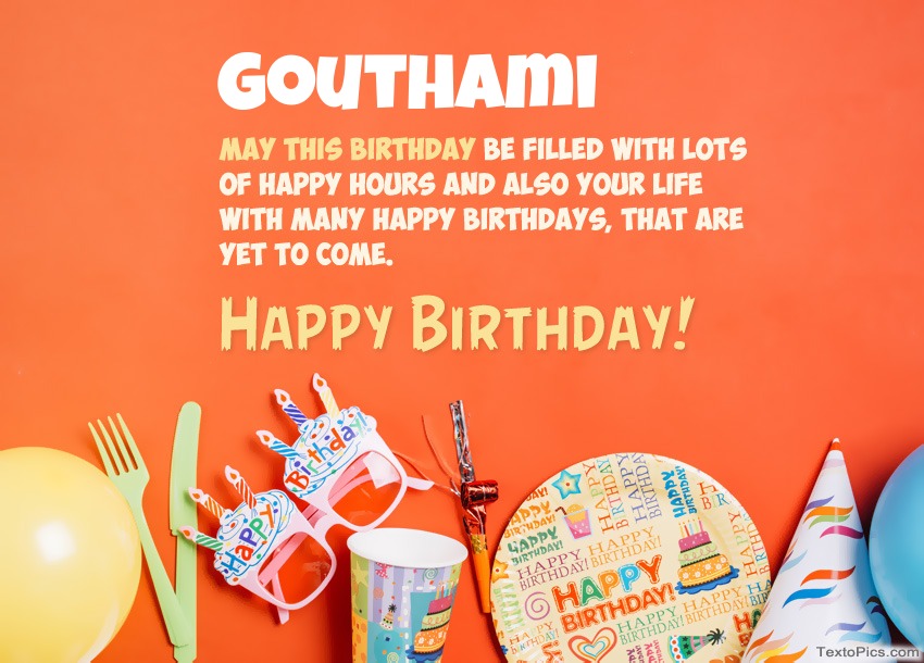 images with names Congratulations for Happy Birthday of Gouthami