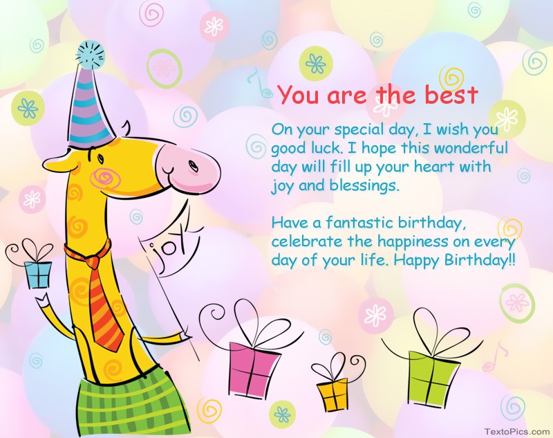 images with names Funny Happy Birthday cards for You are the best