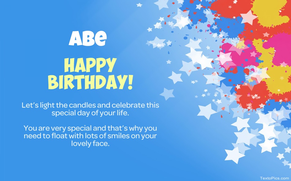 images with names Beautiful Happy Birthday cards for Abe