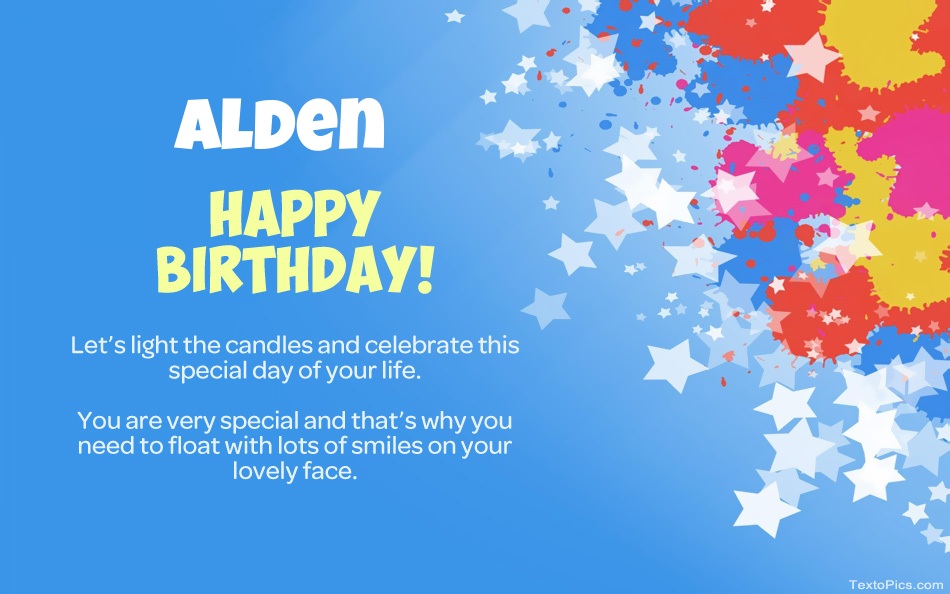 images with names Beautiful Happy Birthday cards for Alden