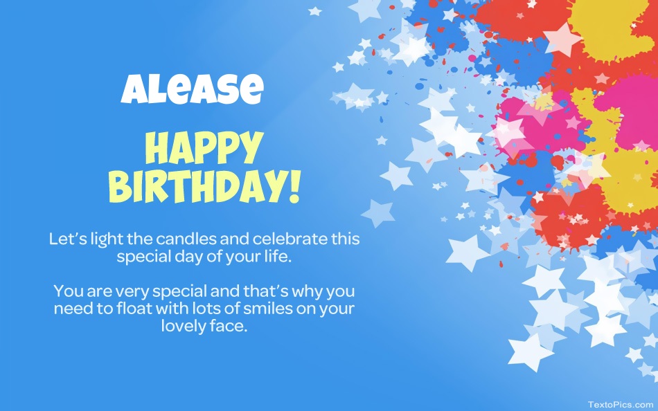 images with names Beautiful Happy Birthday cards for Alease
