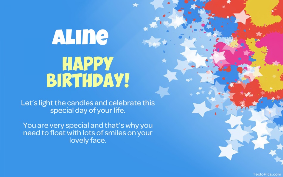 images with names Beautiful Happy Birthday cards for Aline