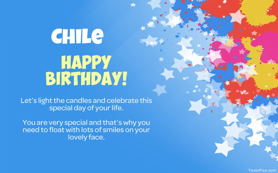 images with names Beautiful Happy Birthday cards for Chile