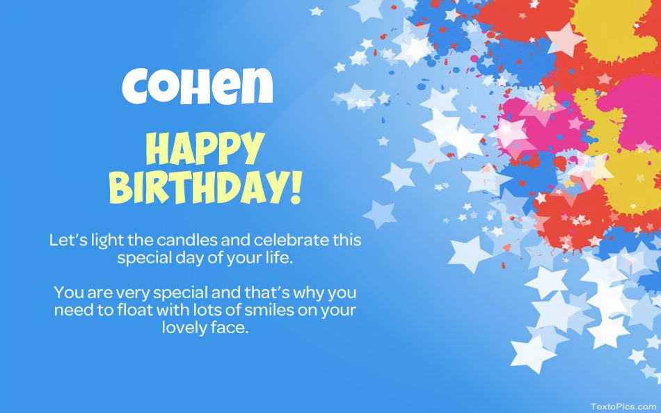 images with names Beautiful Happy Birthday cards for Cohen