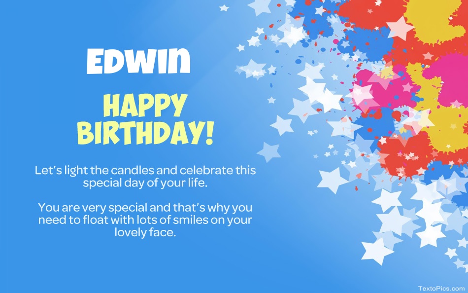 images with names Beautiful Happy Birthday cards for Edwin