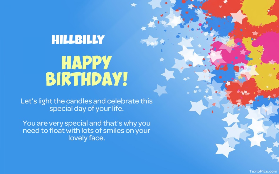 images with names Beautiful Happy Birthday cards for Hillbilly