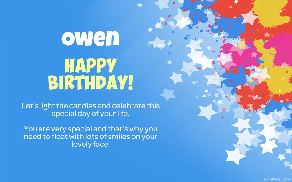 images with names Beautiful Happy Birthday cards for Owen