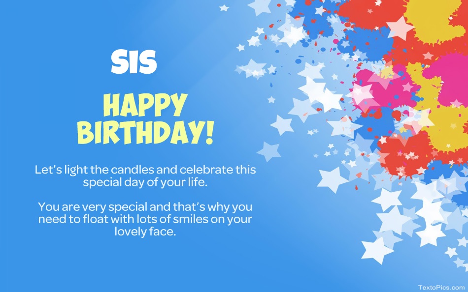 images with names Beautiful Happy Birthday cards for Sis