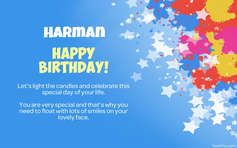 images with names Beautiful Happy Birthday cards for Harman