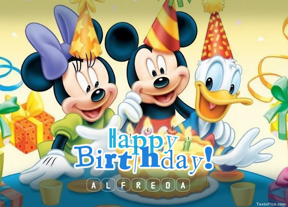 images with names Children's Birthday Greetings for Alfreda