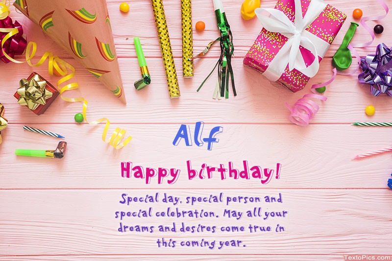images with names Happy Birthday Alf, Beautiful images
