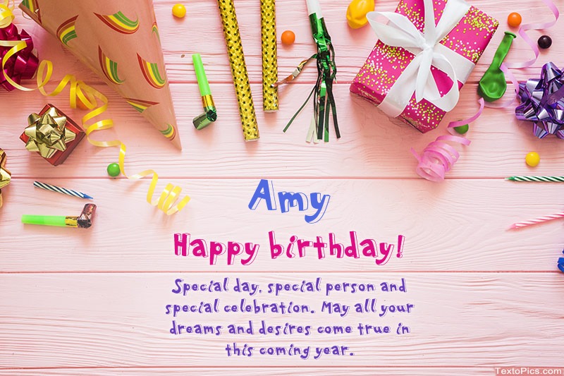 images with names Happy Birthday Amy, Beautiful images